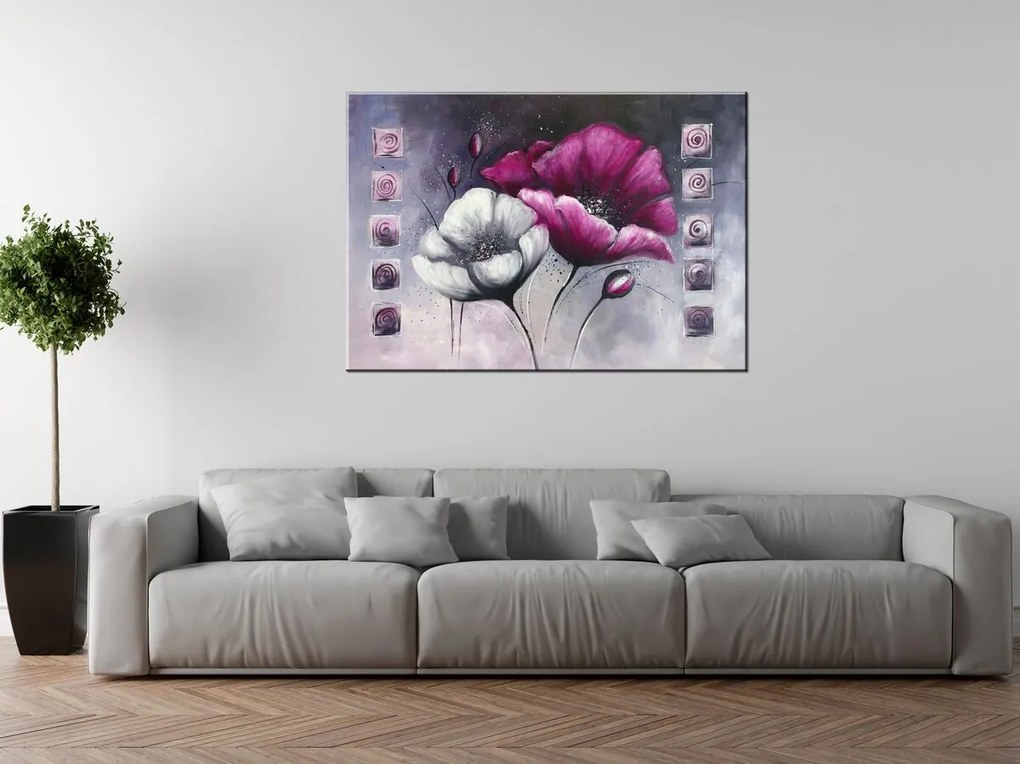 Gario Ručne maľovaný obraz Namaľované maky Rozmery: 120 x 80 cm