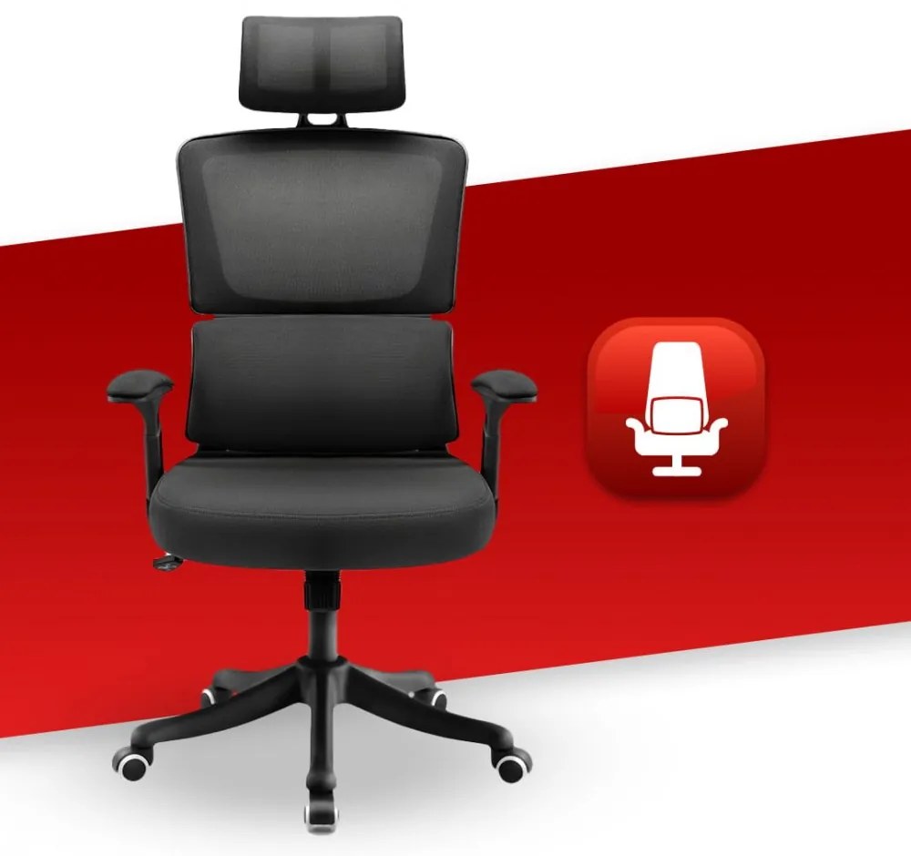 Herné kreslo HC-1011 Black Mesh