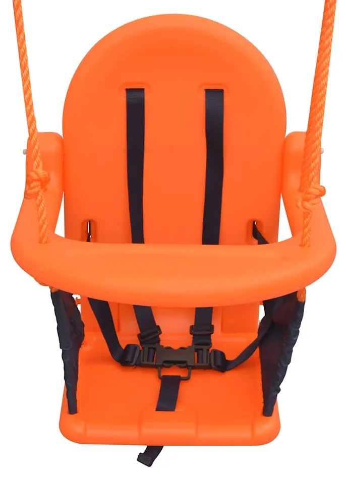Jednomiestna hojdačka a hojdačka pre batoľatá 2 v 1, oranžová