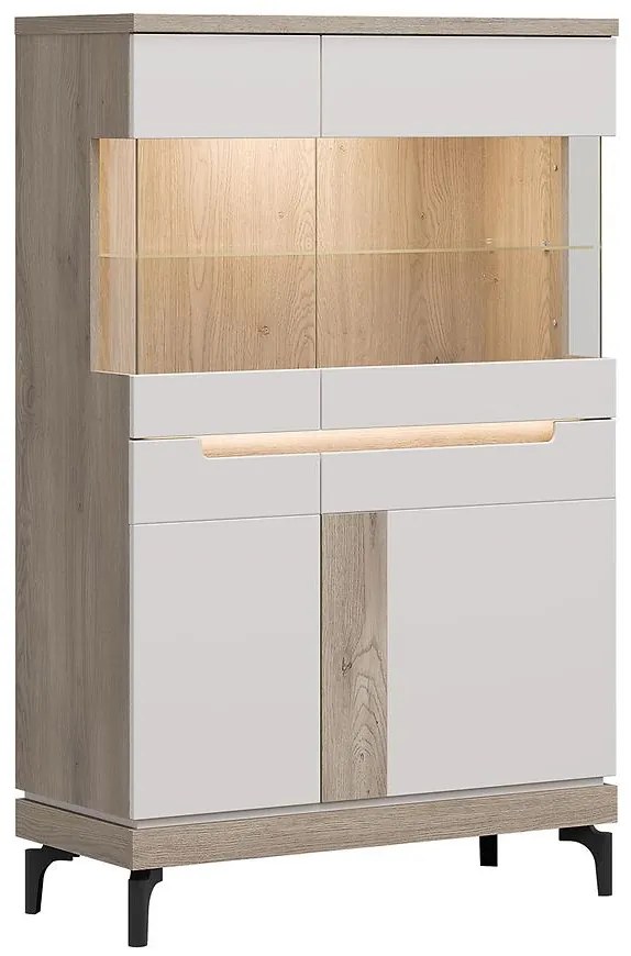 Vitrína Aston An04 Dub/Kašmír