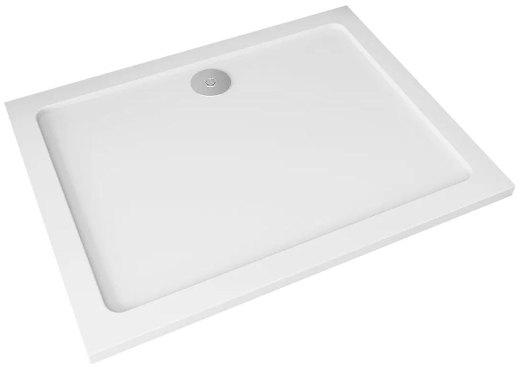 Cerano Piato, obdĺžniková sprchová vanička z liateho mramoru 120x90x3 cm, biela, CER-CER-GSR9012