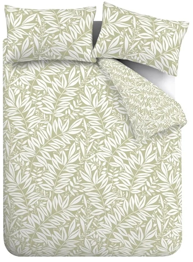 Zelené obliečky na dvojlôžko 200x200 cm Sorrel Leaves – Catherine Lansfield