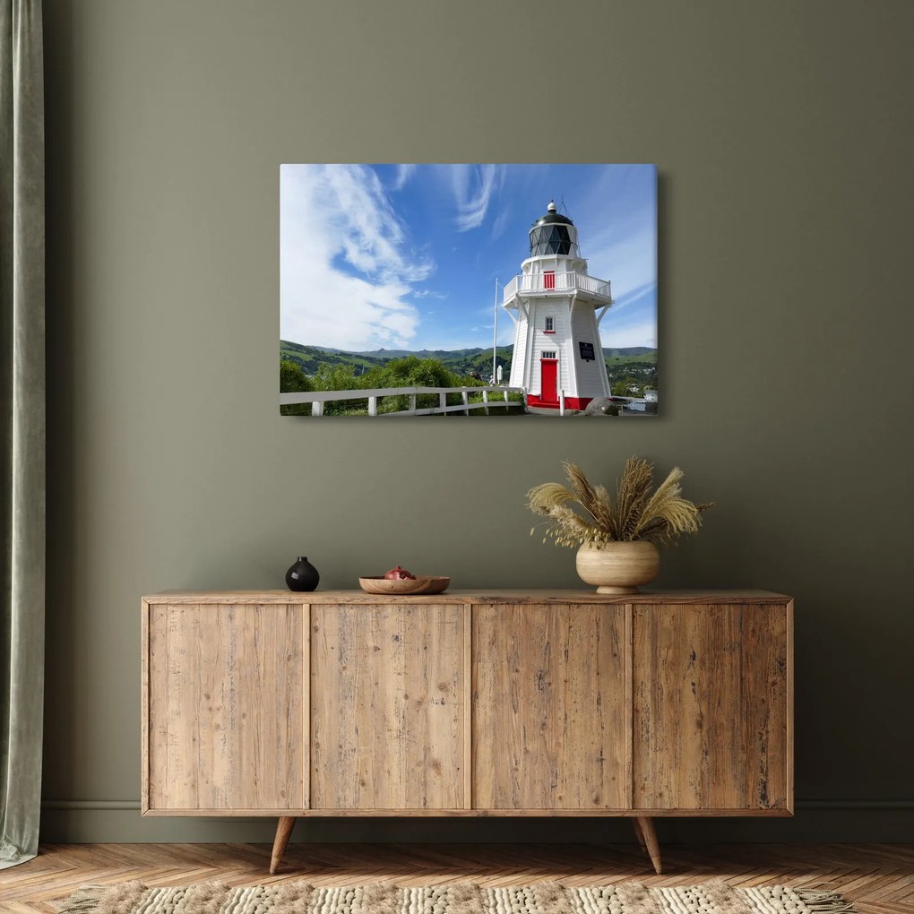 Obraz majáku Akaroa, Nový Zéland (90x60 cm)