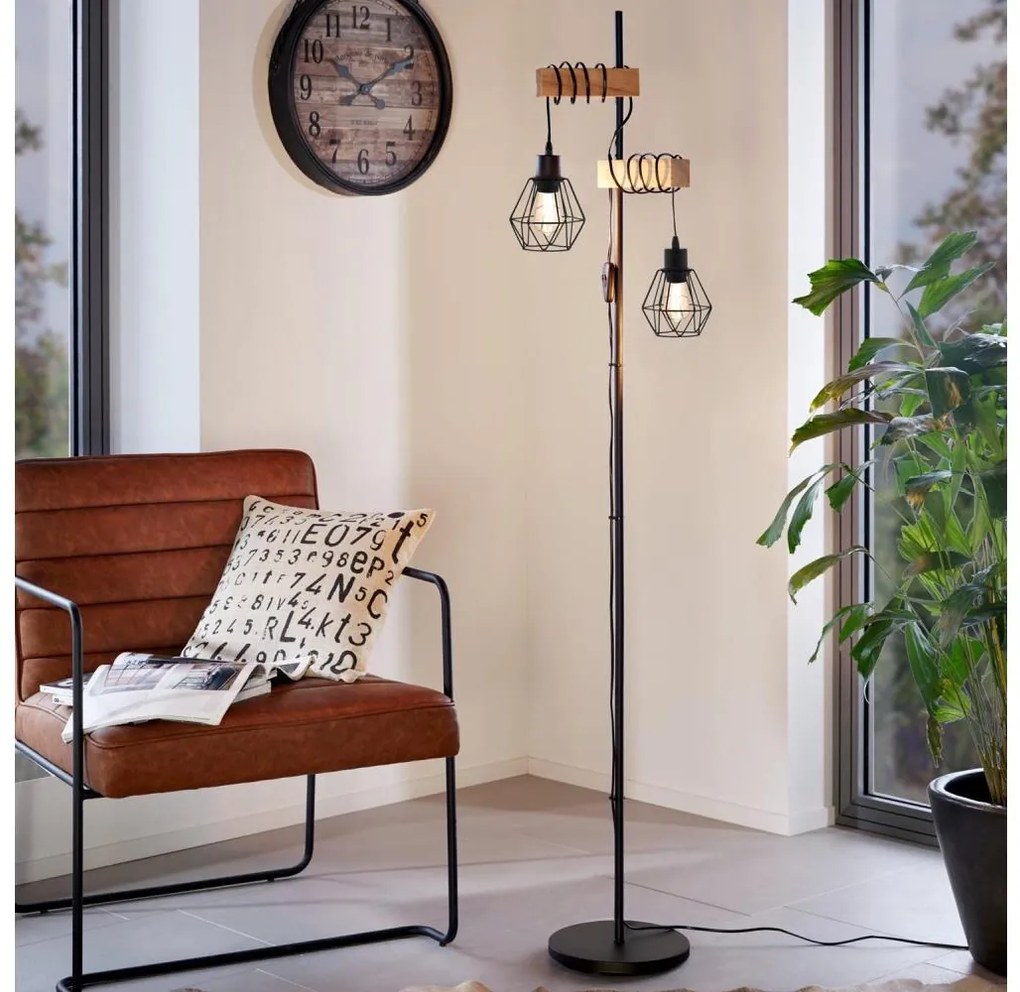 Eglo 44081 - Stojacia lampa TOWNSHEND 2xE27/60W/230V
