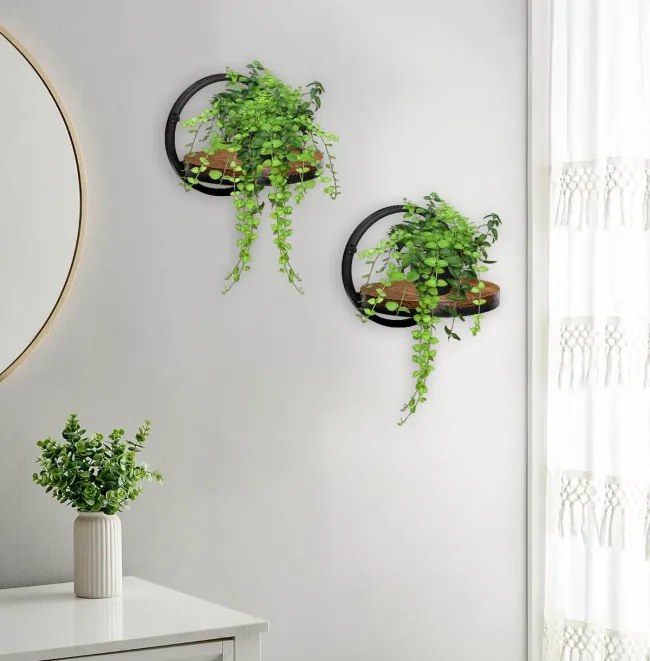 Nástenný stojan na kvety EBRO RUSTIC LOFT hnedý