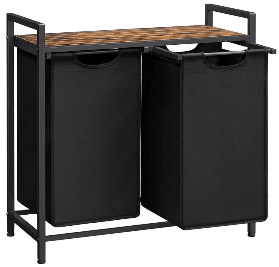 Kôš na bielizeň REX hnedá/čierna