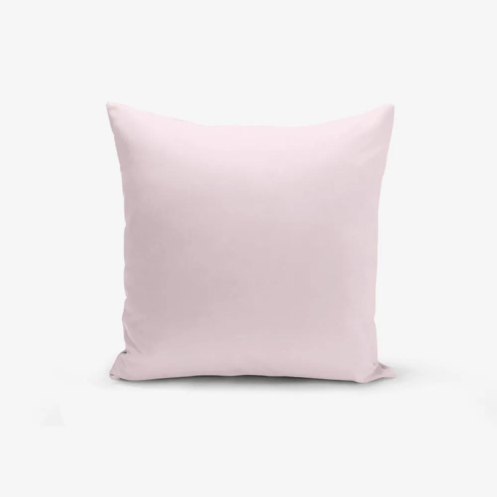 Ružová obliečka na vankúš s prímesou bavlny Minimalist Cushion Covers , 45 × 45 cm