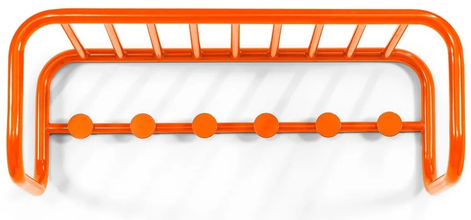 Oranžový kovový nástenný vešiak s poličkou 72 cm Retro – Spinder Design