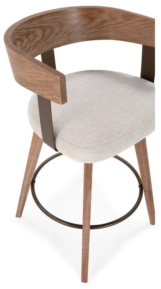 Krémovobiele/v prírodnej farbe čalúnené barové stoličky v súprave s podrúčkami 2 ks Ilia – MOME