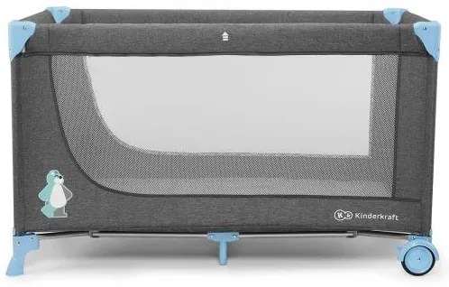 KINDERKRAFT - Cestovná postieľka JOY šedomodrá