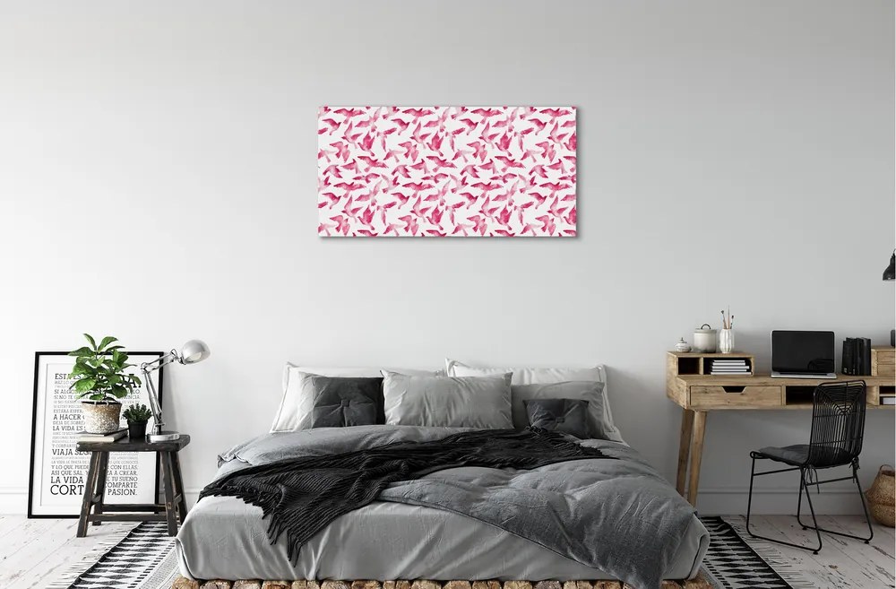 Obraz na plátne ružové vtáky 125x50 cm