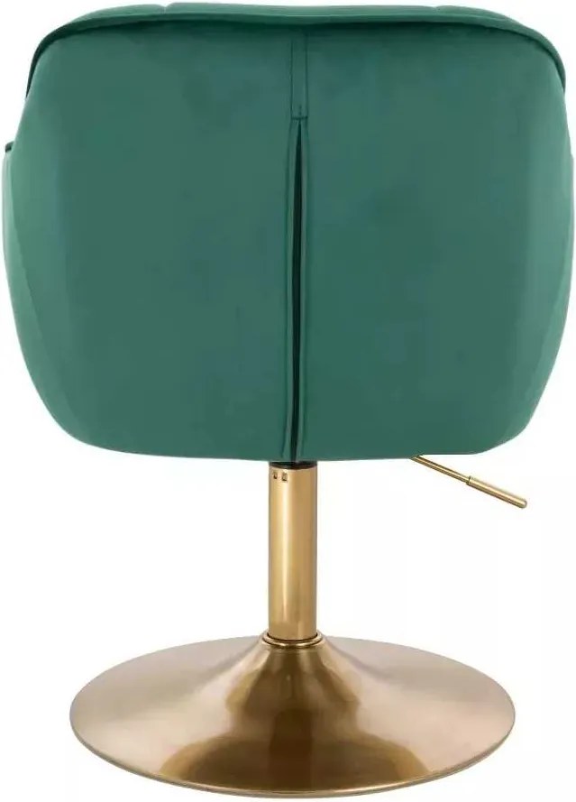 LuxuryForm DESIGN Stolička AVOLA VELUR na zlatom tanieri - zelená