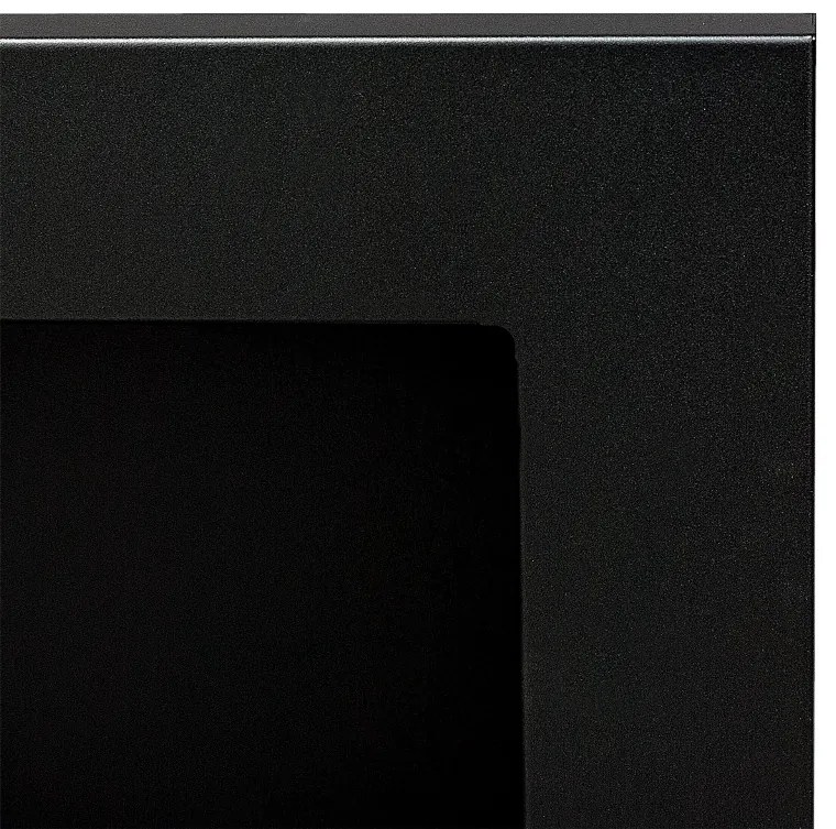 Závesný biokrb na stenu GRAND ČIERNY MAT SO SKLOM 120x40x12