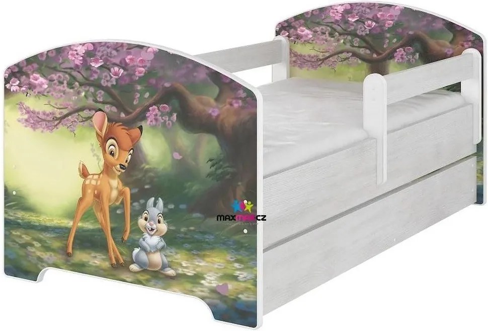 MAXMAX Detská posteľ Disney - BAMBI NATURAL 160x80 cm 160x80 pre dievča ÁNO multicolor