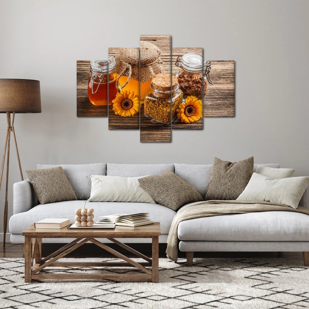Obraz - Zátišie s medovými pohármi (150x105 cm)