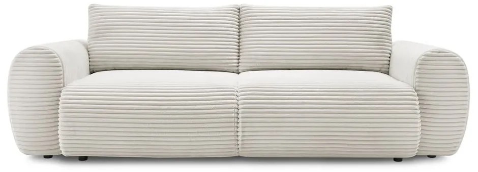 Krémová menčestrová rozkladacia pohovka 257 cm Lucien – Bobochic Paris