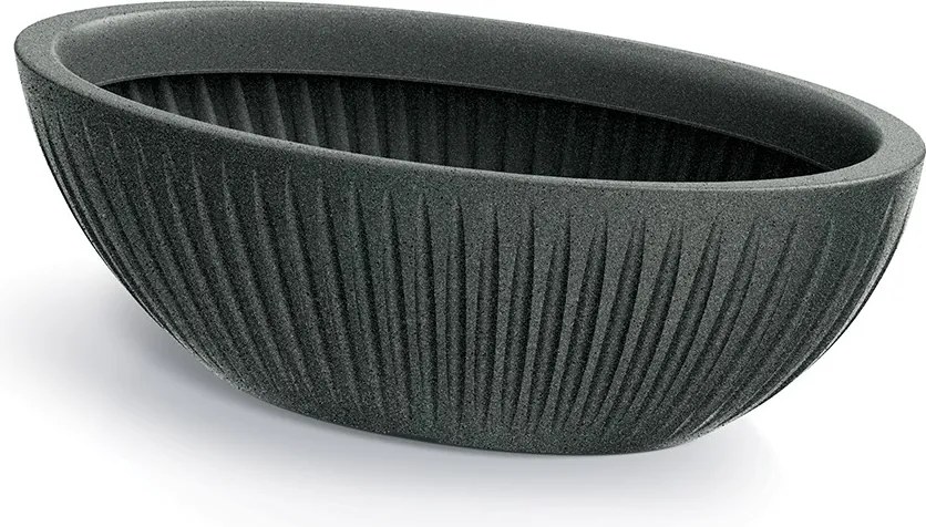 Oválny kvetináč LATIE 58 cm granitovo čierny