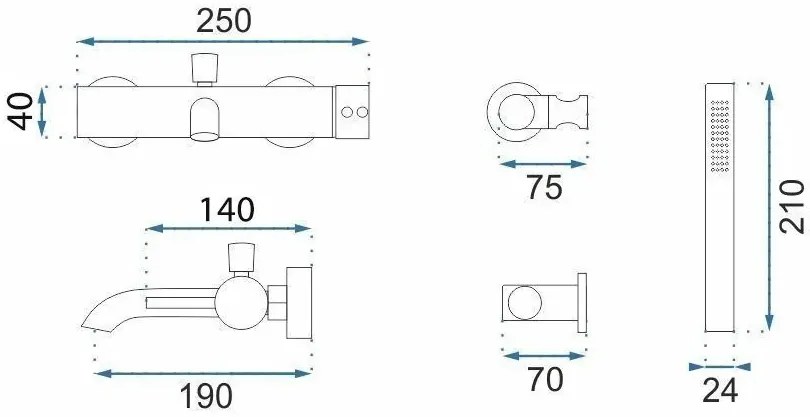 Rea, Vaňová batéria Rea Lungo Grip Brush Copper, REA-B4567