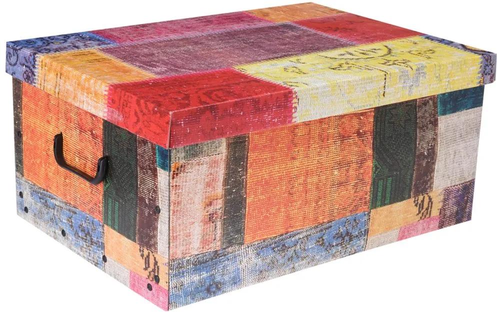 Home collection Úložné krabice se vzorem Patchwork 51x37x24cm barevná