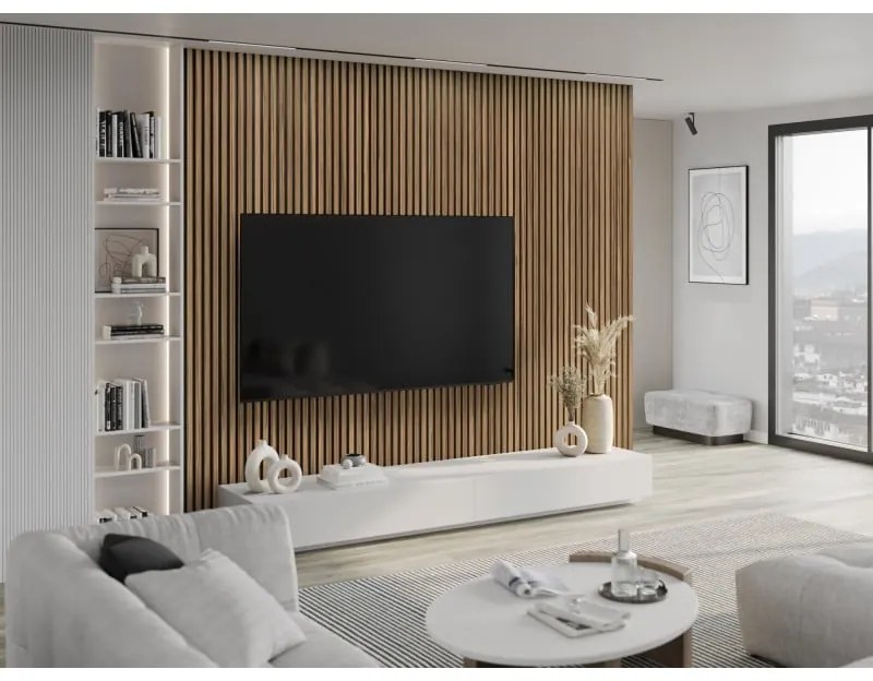 Mexen Lam-B, akustické stenové lamely 275 × 30 cm, HDF doska 4 mm, technická dyha, orech svetlý, S100-275307-3015-017