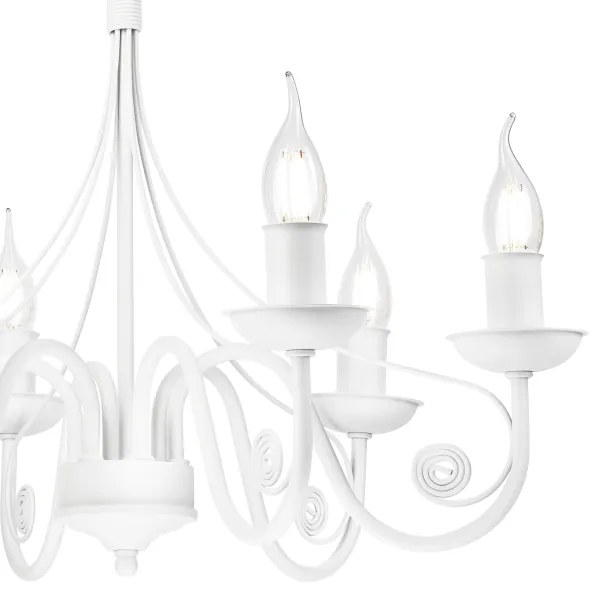 Luster na reťazi DONATO 6xE14/40W/230V biela