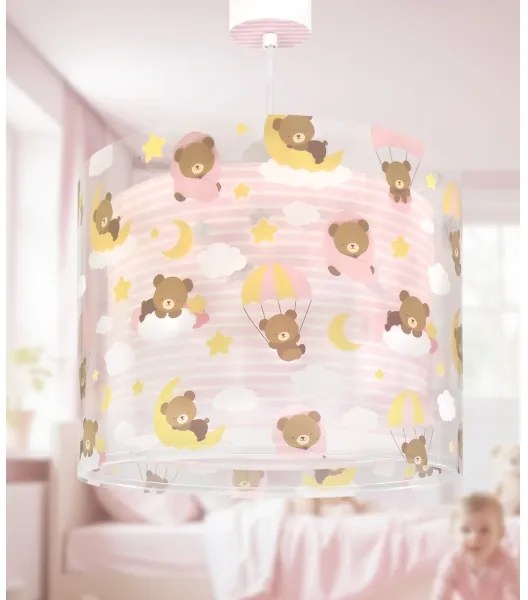 Dalber 41572S - Detský luster BABY TEDDY 1xE27/15W/230V ružová