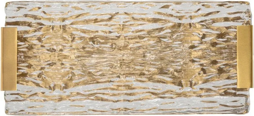 Sklenené nástenné svietidlo v zlatej farbe Oblin – Mauro Ferretti