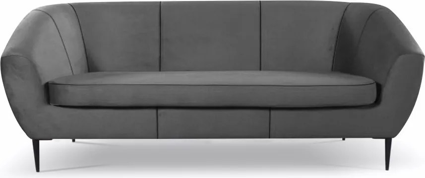 Trojmiestna pohovka Olivio, stredne šedá zamatová látka