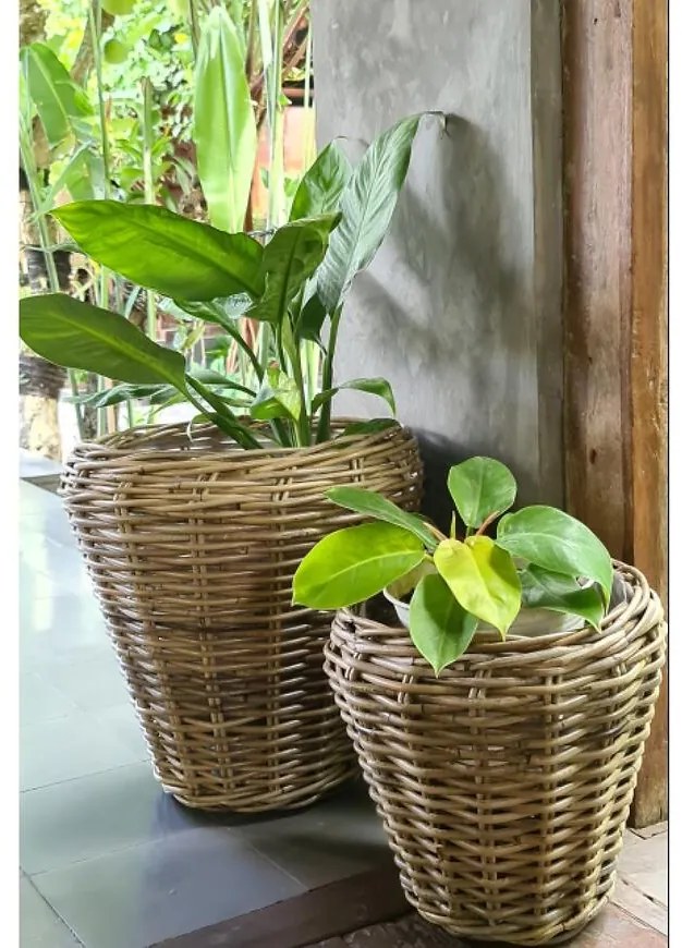 Prútený obal na kvetináč Alex Round Medium Rattan 34 x 40 cm
