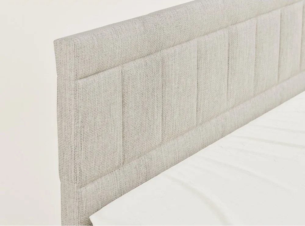 Béžová boxspring posteľ s úložným priestorom 200x200 cm Caya – Maison de Rêve