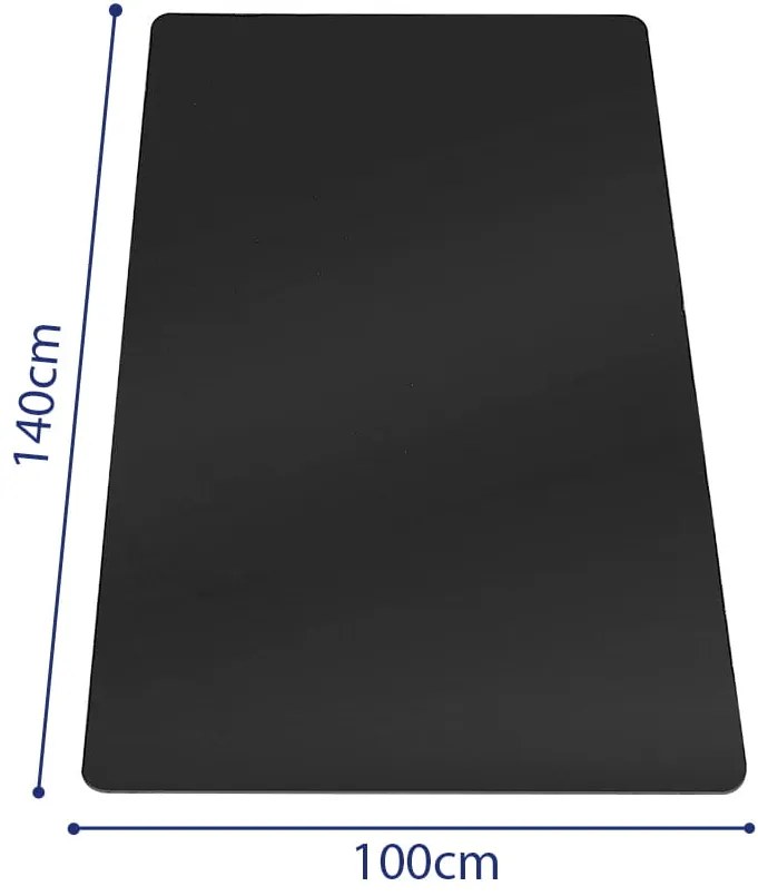 Čierna plastová podložka pod stoličku 100 x 140 cm