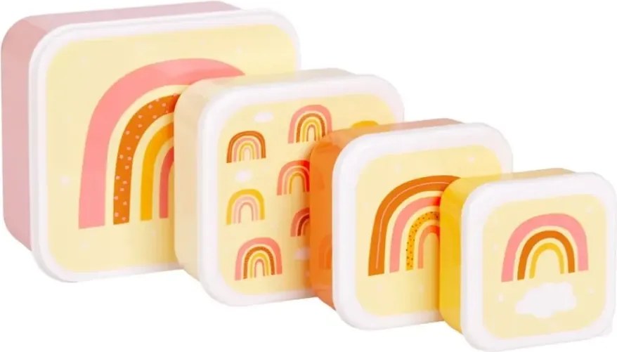 Sada 4 škatuliek na obed a desiatu dúha