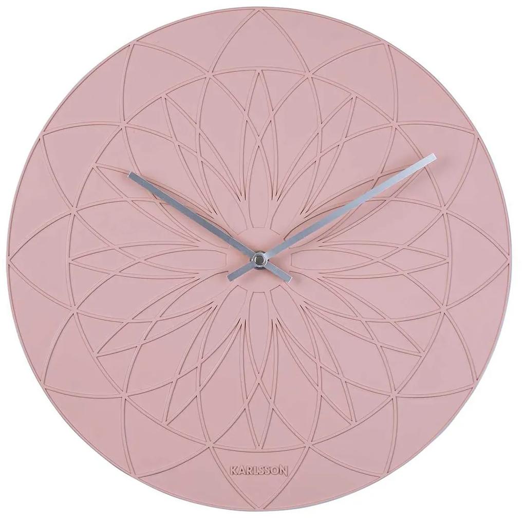 Nástenné hodiny Fairytale růžové 38 × 3,5 cm