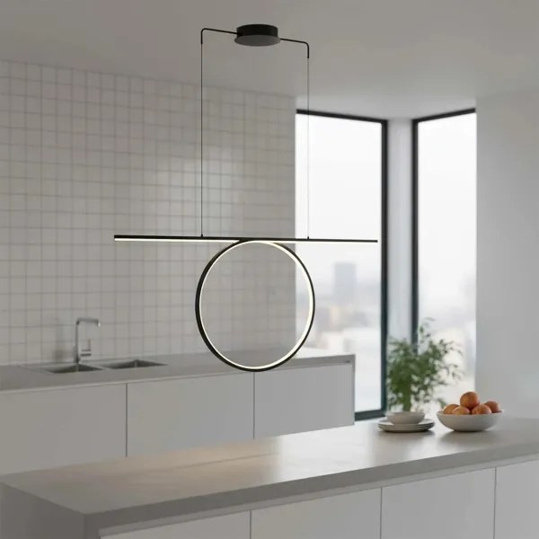 LED závesný luster na lanku ODETTA LED/42W/230V 4000K čierna