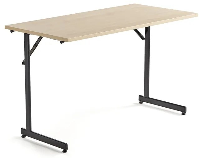 Rokovací stôl Claire, 1200x600 mm, brezový laminát/čierna