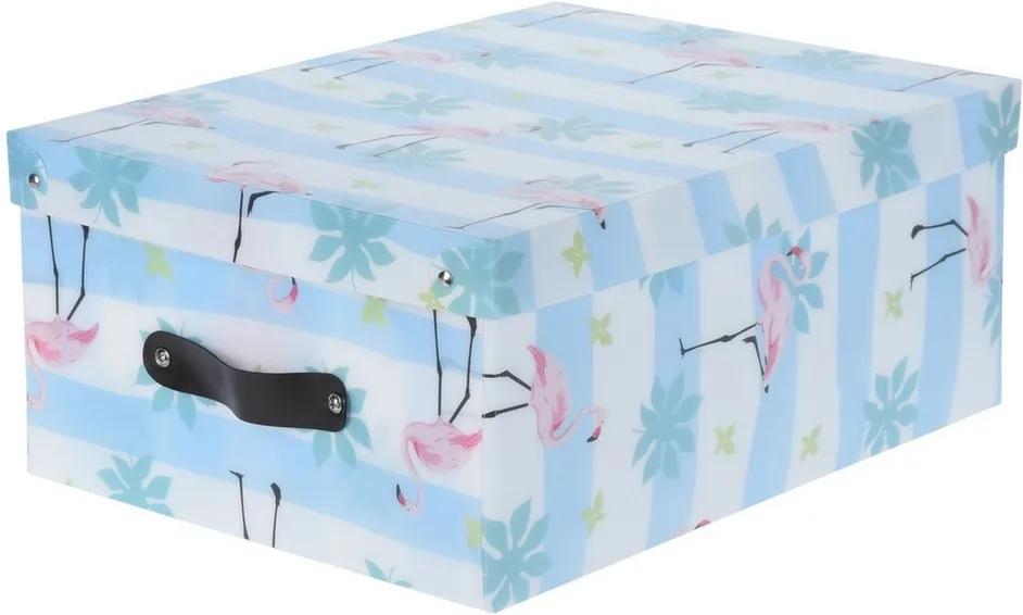 Dekoračný úložný box Flamingo, modrá