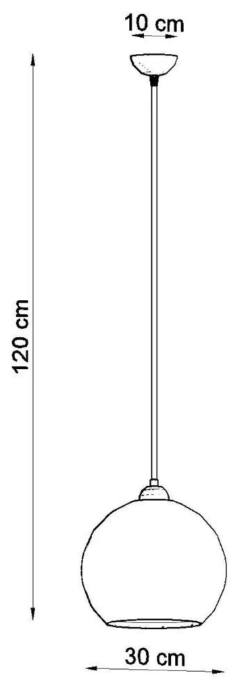 Závesné svietidlo Ball, 1x transparentné sklenené tienidlo
