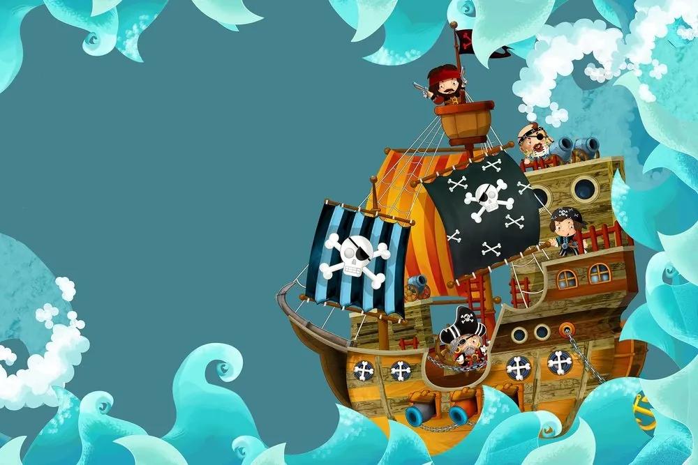 Obraz pirátska loď na mori - 120x80