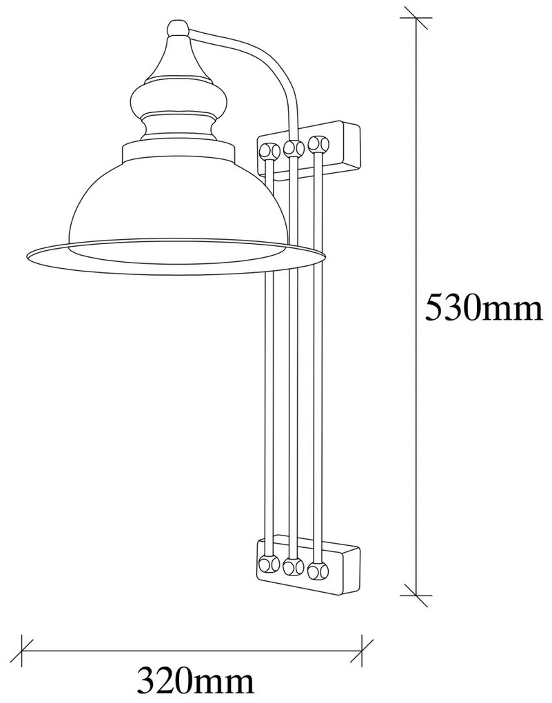 Nástenná lampa Saglam III mosadz