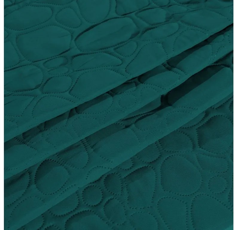 Tyrkysový prehoz na posteľ so vzorom STONE Rozmer: 200 x 220 cm