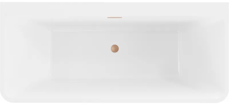 Mexen Volta, voľne stojaca nástenna vaňa 170 x 75 cm, biela, medený prepad, 51131707500-65