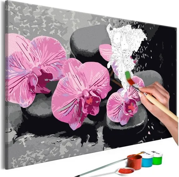 DIY set na tvorbu vlastného obrazu na plátne Artgeist Orchid Zen, 60 × 40 cm