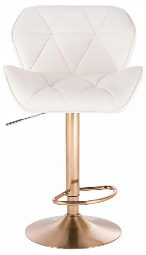 LuxuryForm Barová stolička MILANO na zlatom tanieri - biela