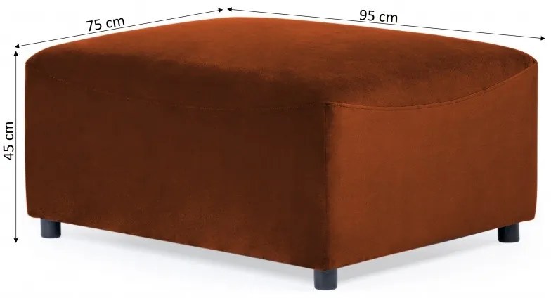 Hector Modulový taburet k pohovke Modu 95 cm medený
