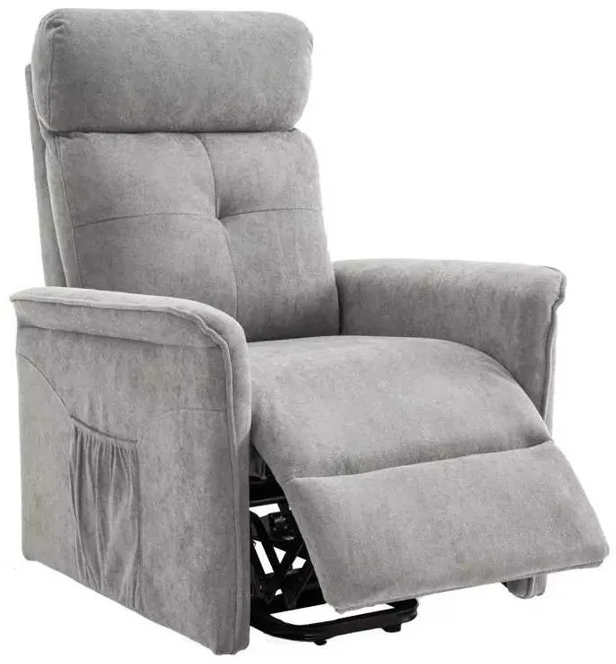 LuxuryForm DESIGN TV kreslo PEGAS s elektrickým polohovaním, masážou a výklopom - světle šedé