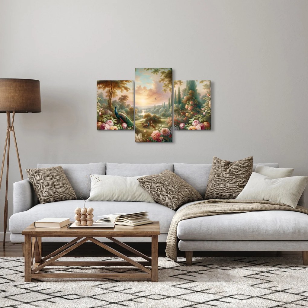 Obraz - Pávy v záhrade (90x60 cm)