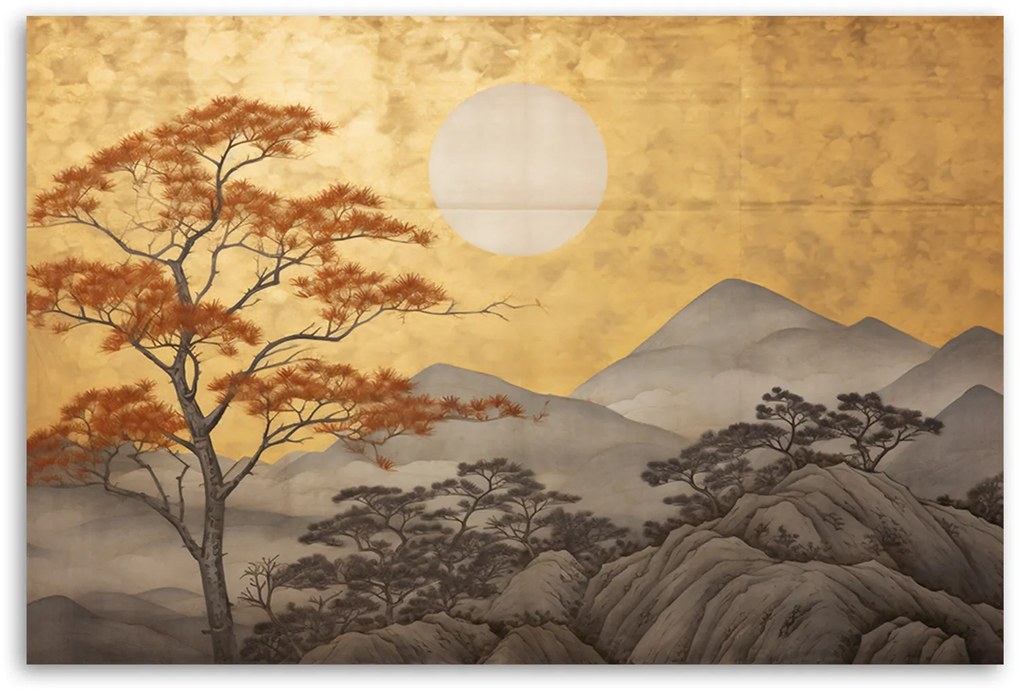 Gario Obraz na plátne Zlatá horská krajina v Japonsku Rozmery: 90 x 60 cm