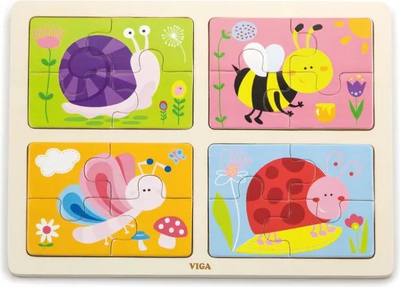 Puzzle na podstavci 4v1 Viga 50189 hmyz