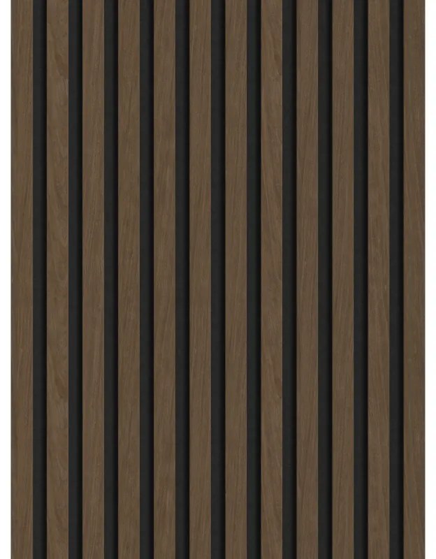 Mexen Lam-F, akustické stenové lamely 275 × 30 cm, plstený podklad 8 mm, technická dyha, orech espresso, S105-275307-3015-019