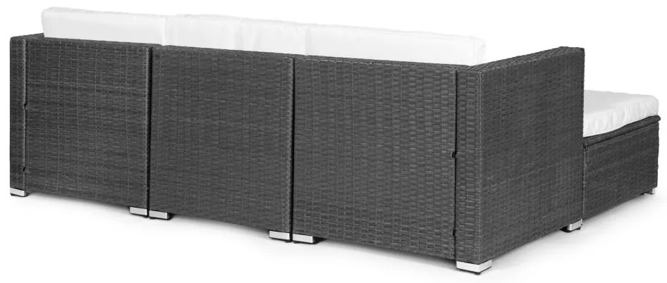 ZÁHRADNÝ SET ADRINA ŠEDÝ POHOVKA + TABURET + STÔL